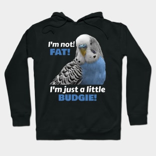 Fat Budgie Blue Parakeet Parrot Hoodie